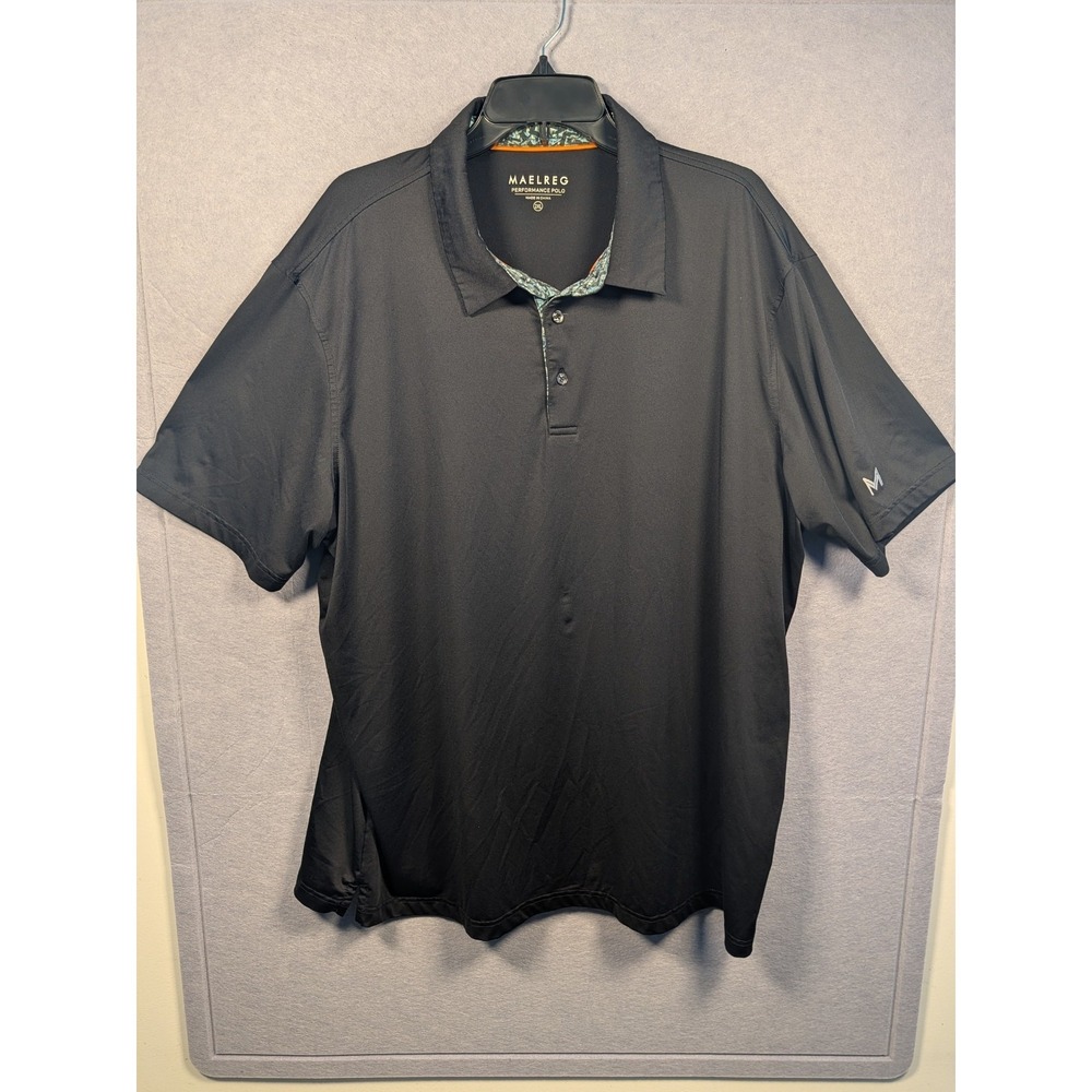 Lot Of 3 Maelreg  Performance Polo Golf Shirts Men's Size 2XL Black/Pink/Red